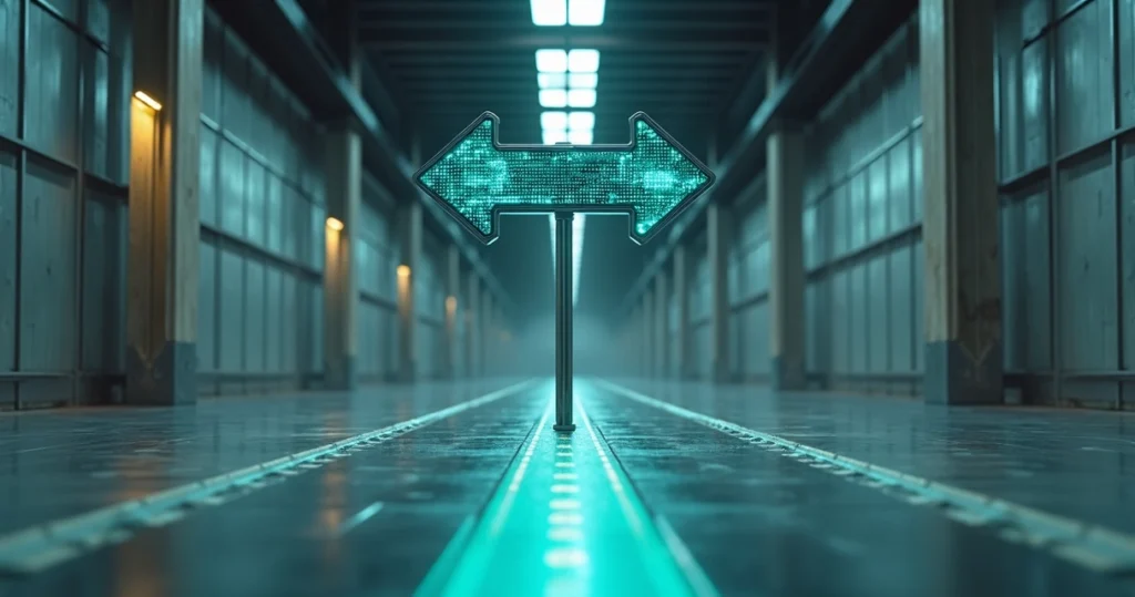 Encruzilhada em formato de placa indicando escolha entre sistemas prontos e software personalizado