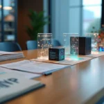 Linha do tempo visual mostrando etapas de criação de produto com IA